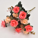 12 Head Artificial Plant Diamond Rose Flower Small Bundle Home Office Wedding Simulation Flower Decoration Silk Flower