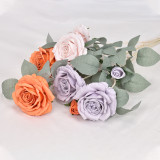 2021wedding hall soft decoration artificial flower home decoration manufacturers wholesale 3 white dream rose
