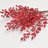 Manufacturers directly provide the height of 50 cm 60 cm 90 cm 3 forked red artificial berry Holly home decoration flowers