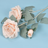 2021wedding hall soft decoration artificial flower home decoration manufacturers wholesale 3 white dream rose