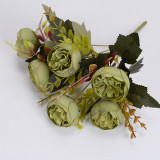 Emulation of peony bouquets European - type artificial flower bud core cross-border decorative home flower manufacturers wholesa