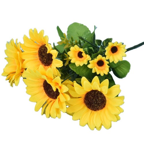 Factory wholesale home decoration simulation single multi-head sunflower hotel layout sunflower