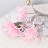 Wedding hand held simulation flowers bouquet wholesale indoor simulation plant wall decoration 3 prong hair needle cushionflower