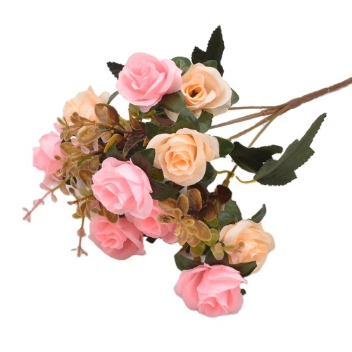 Wholesale 7 fork 21 head diamond small rose simulation flower home decoration people fake flowers European artificial flowers