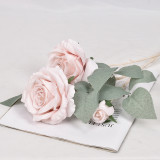 Simulation 3 head dream rose wedding home decoration hotel layout artificial flower manufacturers wholesale