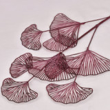 Gold series simulated flower gold fan leaf plastic flower home decoration fake flower wedding decoration 3 fork ginkgo leaf