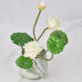 Simulation lotus with column lotus lotus leaf texture pool landscape decoration Buddha flower factory wholesale