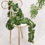 Amazon hot silk eucalyptus leaves vertical artificial grapevine leaves hanging green wreath Ivy manufacturers wholesale