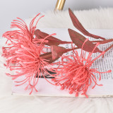 Wedding hand held simulation flowers bouquet wholesale indoor simulation plant wall decoration 3 prong hair needle cushionflower