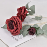 Simulation 3 head dream rose wedding home decoration hotel layout artificial flower manufacturers wholesale