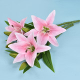 Factory Supply Lily Artificial Flowers Blossom Vases And Table Decorations Gift Artificial Flowers Bouquet