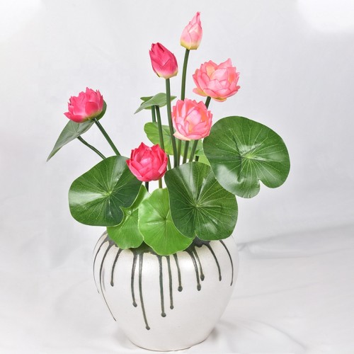 Simulation lotus with column lotus lotus leaf texture pool landscape decoration Buddha flower factory wholesale