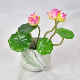 Simulation lotus with column lotus lotus leaf texture pool landscape decoration Buddha flower factory wholesale