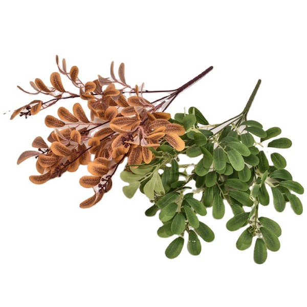 Simulated 5 forked jujube leaf wedding silk flower willow leaf wedding layout false flower olive branch with green leaf planting