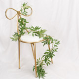 Amazon hot silk eucalyptus leaves vertical artificial grapevine leaves hanging green wreath Ivy manufacturers wholesale