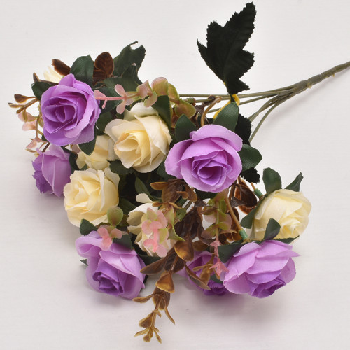 Wholesale 7 fork 21 head diamond small rose simulation flower home decoration people fake flowers European artificial flowers
