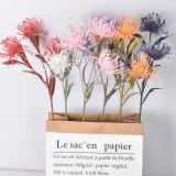 Wedding hand held simulation flowers bouquet wholesale indoor simulation plant wall decoration 3 prong hair needle cushionflower