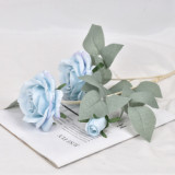 Simulation 3 head dream rose wedding home decoration hotel layout artificial flower manufacturers wholesale