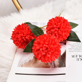 Hot style single 3 head table tennis chrysanthemum dandelion onion ball wedding home simulation flower material road lead flower