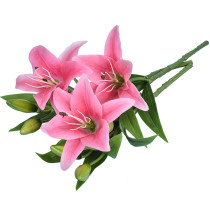 Factory Supply Lily Artificial Flowers Blossom Vases And Table Decorations Gift Artificial Flowers Bouquet