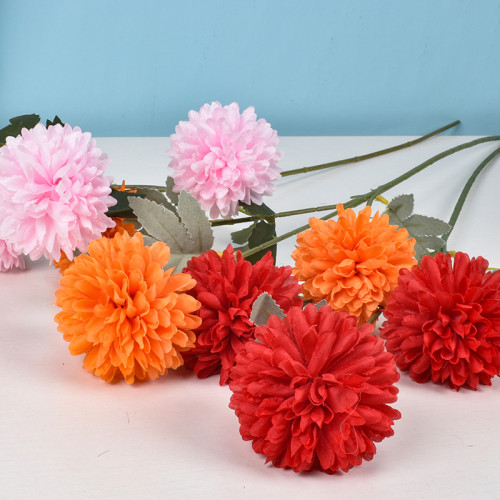 Factory Direct Sales Artificial Flowers In Bulk Modern Home Decorative Simulated Three headed Chrysanthemum