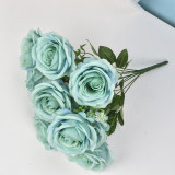 2021 Manufacturers Supply Elegant Home Decoration Artificial Flower Rose A Bunch Of 10 Simulated Roses
