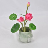 Simulation lotus with column lotus lotus leaf texture pool landscape decoration Buddha flower factory wholesale