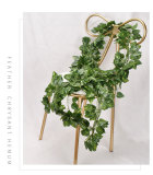Amazon hot silk eucalyptus leaves vertical artificial grapevine leaves hanging green wreath Ivy manufacturers wholesale
