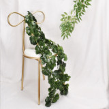 Amazon hot silk eucalyptus leaves vertical artificial grapevine leaves hanging green wreath Ivy manufacturers wholesale