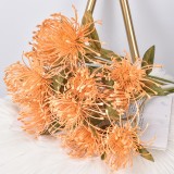 Wedding hand held simulation flowers bouquet wholesale indoor simulation plant wall decoration 3 prong hair needle cushionflower