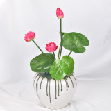 Simulation lotus with column lotus lotus leaf texture pool landscape decoration Buddha flower factory wholesale