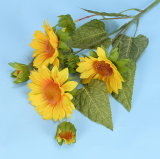 2021Wholesale Factory direct home wedding decoration 7 head bunch simulation Silk sunflower artificial flower
