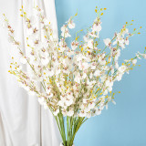 Simulation flower 100Cm 5 fork pink white silk dance orchid artificial Phalaenopsis home decoration