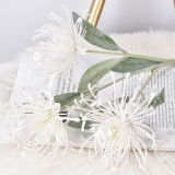 Wedding hand held simulation flowers bouquet wholesale indoor simulation plant wall decoration 3 prong hair needle cushionflower