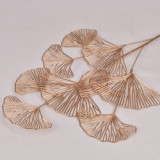 Gold series simulated flower gold fan leaf plastic flower home decoration fake flower wedding decoration 3 fork ginkgo leaf