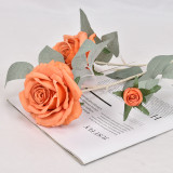 Simulation 3 head dream rose wedding home decoration hotel layout artificial flower manufacturers wholesale