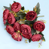 2021 Factory Direct Sales Cheap Wholesale Artificial Flowers Decorative 8 Colors Simulated Peony