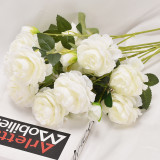 Artificial wholesale wedding flower decoration high quality plant peony rayon bouquet red peony