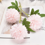 Hot style single 3 head table tennis chrysanthemum dandelion onion ball wedding home simulation flower material road lead flower