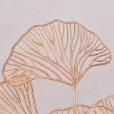 Gold series simulated flower gold fan leaf plastic flower home decoration fake flower wedding decoration 3 fork ginkgo leaf