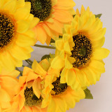 2021family wedding decoration Manufacturers wholesale cheap rayon sunflower long stem sunflower
