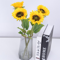 Manufacturer wholesale 46cm simulation flower single sunflower 10cm big flower head long branch decoration inserted sunflower