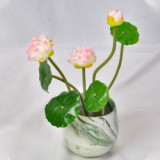 Simulation lotus with column lotus lotus leaf texture pool landscape decoration Buddha flower factory wholesale