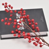 Manufacturers directly provide the height of 50 cm 60 cm 90 cm 3 forked red artificial berry Holly home decoration flowers
