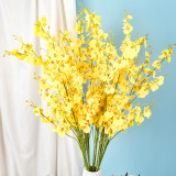 Simulation flower 100Cm 5 fork pink white silk dance orchid artificial Phalaenopsis home decoration