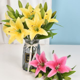 Factory Supply Lily Artificial Flowers Blossom Vases And Table Decorations Gift Artificial Flowers Bouquet