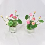 Simulation lotus with column lotus lotus leaf texture pool landscape decoration Buddha flower factory wholesale