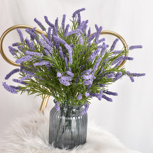 Wholesale Delicate Artificial Flowers Bouquet Decoration Lavender Purple Home Interior Plastic Flowers