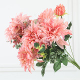 Simulated flower 12 head Oriental dahlia wedding home decoration artificial chrysanthemum dahlia flower manufacturers