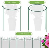 9.4  Wide x 15.6  High Stake Metal Garden Plant Stake Green Half Round Support Ring, Plant Cage Support
